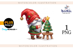 Watercolor Christmas gnomes, Christmas Gnomes Product Image 1