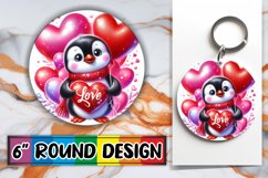 Radiant Round Car Coaster Sublimation, Valentines Product Image 1