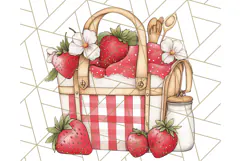 Cottagecore Strawberry Kitchen PNG Clipart, Retro Fruit Png Product Image 2