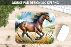 Watercolor Horse Mouse pad Sublimation - Animal PNG Design Product Image 1