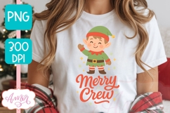 Cute Christmas elf PNG, Merry Crew PNG sublimation Product Image 3
