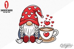 Valentine Gnome Sublimation Clipart - High Quality Design Product Image 2