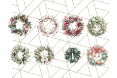 Christmas Wreath Clipart, Holiday Greenery PNG Illustrations Product Image 6