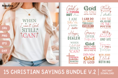 15 Christian Quotes SVG Bundle V2 | Faith Sayings Product Image 1