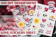 Love sticker Hearts Stickers Sheet St. Valentine&#039;s Heart PNG Product Image 1