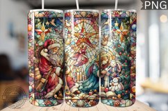 Watercolor Christmas Tumbler Wrap - High Quality 300 Dpi Product Image 1