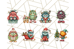 Christmas Monster Clipart, Funny Holiday Creature PNG Art Product Image 2