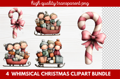 Whimsical Christmas Clipart | Cute Festive Holiday PNG Product Image 1
