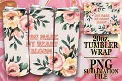 Enchanted reflections 20oz tumbler wrap, Flower Quote Product Image 1