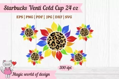 Leopard Sunflower Lgbt Rainbow tumbler Venti cold cup 24 oz Product Image 2