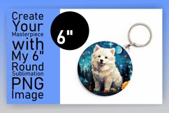 Colorful Dog Painting Round Design PNG Art Product Image 1