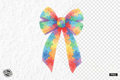 Autism Ribbon Bows Clipart Product Image 1