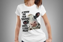 Funny Cow Penny Thoughts Saying Heifer Sublimation Png Product Image 2