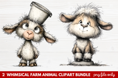 Whimsical Farm Animal Clipart | Cute Farm Animals PNG Set Product Image 1