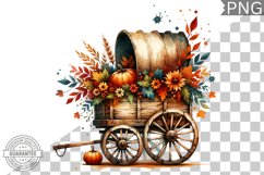 Fall Wagon Garden Sublimation - Fall Clipart PNG Design Product Image 1