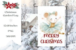 Cartoon Christmas Mouse Garden Flag, Winter Garden Flag PNG Product Image 1