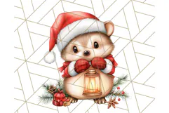 Vintage Christmas Clipart PNG, Cute Animals Holiday Elements Product Image 2