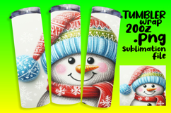 SOPHISTICATED 20oz Tumbler PNG , Snowman Product Image 1