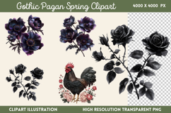 Gothic Pagan Spring Sublimation Clipart PNG Product Image 1