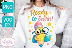 Cute back to school shirt PNG, Ready to learn sublimation Product Image 6