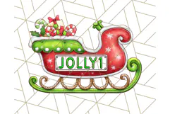 Santa Sleigh Ride Clipart PNG, Flying Reindeer Christmas Art Product Image 2