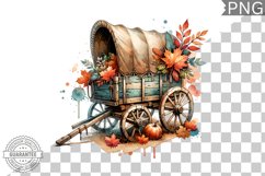 Fall Wagon Garden Sublimation - Fall Clipart PNG Design Product Image 1