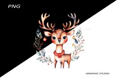 Winter Png, Christmas Reindeer Clipart, Folk Christmas Png Product Image 1