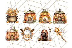 Halloween Fairy House Clipart PNG, Spooky Cottage Art Product Image 2