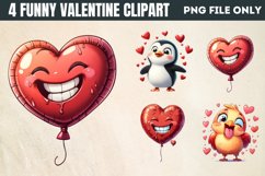 Funny Valentine Clipart PNG Product Image 1