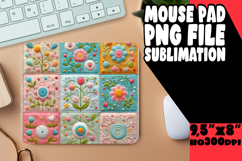 Unique Desk Mat Sublimation PNG, Patchwork Product Image 1