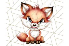 Adorable Angry Animals Clipart PNG, Cute Moody Faces Png Product Image 2