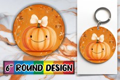 Watercolor Round Design PNG Halloween Pumpkin Product Image 1