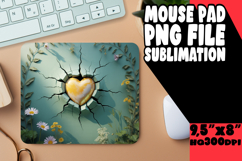 Cozy Mouse Pad Sublimation Ideas, 3D Heart Product Image 1