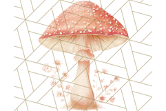 Dreamy Patterned Mushroom Clipart PNG, Forest Elements Png Product Image 2