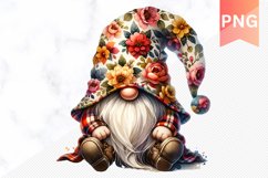 Floral Gnome Sublimation - Clipart PNG Bundle Product Image 9
