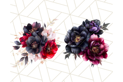 Gothic Roses with Gold Trim PNG, Elegant Dark Floral Art Product Image 8