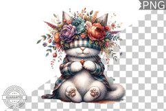 Floral Crown Cat Sublimation Clipart Bundle Product Image 9