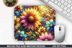 Flowers Mouse Pad Sublimation, Summer Mouse Pad PNG Product Image 1