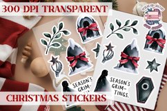 Christmas Sticker Sheet Gothic Dark Winter Holiday PNG Product Image 1
