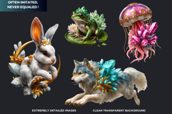 Crystalline Fauna Fantasy Animal PNG Clipart scrapbooking Product Image 3