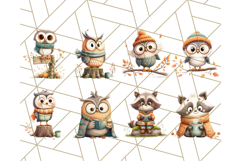 Cozy Autumn Animal Clipart, Fall Forest Critters PNG Product Image 6
