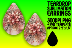 Sleek Teardrop Design for Earrings , Autumn Flower Product Image 1