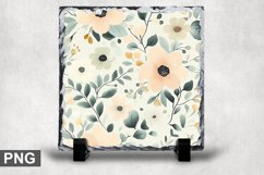 Pastel Flowers Square Sublimation Slate Design Product Image 1