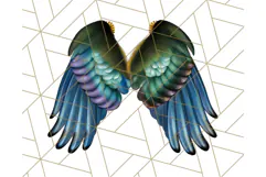 Peacock Christmas Clipart in Jewel Tones, Christmas Png Product Image 2