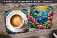 Fish Coaster Sublimation, Summer Coaster PNG Design Product Image 1