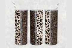 Leopard Brown Glitter 20oz sublimation design tumbler Product Image 1