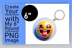 Playful Circle Design Keychain Artwork , 3D Emoji Product Image 1