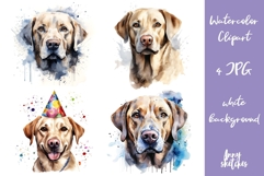 Labrador Retriever Watercolor Clipart 4 JPGs Product Image 1