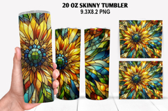 Flower Skinny Tumbler 20oz Wrap Design, Flowers Tumble PNG Product Image 1