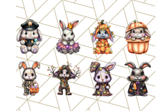 Halloween Bunny Clipart, Cute Bunnies in Costumes PNG Product Image 6